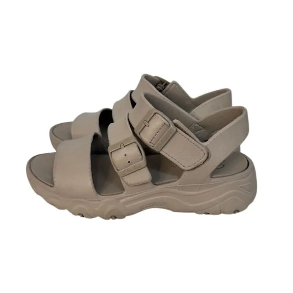Skechers D'Lites 2.0 Beach Sandals Women's Taupe Size 8